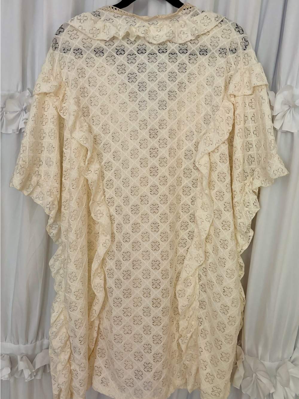 White Lace Ruffle Cover-Up Tunic - Picture 6 of 7